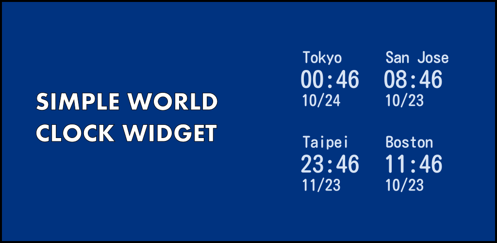 simple world clock widget