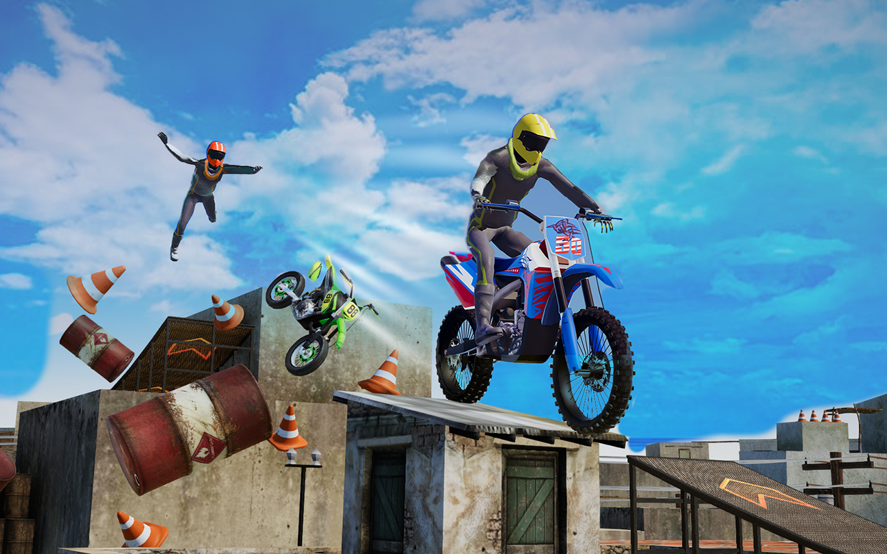 Jogo de aventura 3D de corrida de acrobacias de moto real: jogos de  motoqueiros grátis para crianças::Appstore for Android