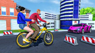 BMX Bicycle Taxi Rider - City Transport Taxi Game screenshot 2