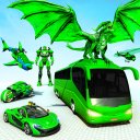 Flying Bus Robot Car Transform Icon