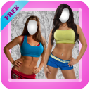 Fitness Girls Photo Montage Icon