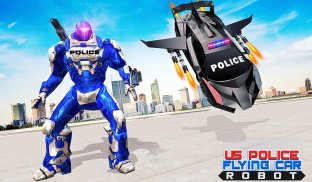Flying Police Car Robot Hero: Robot Games screenshot 0