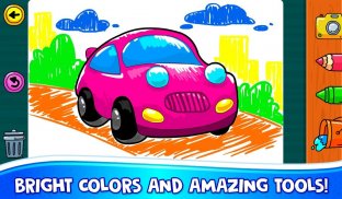 Cars Coloring Games for kids learn to draw & paint screenshot 1