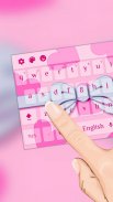 Pink Hearts Bowknot Keyboard screenshot 1