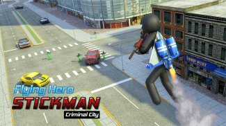 Flying Hero Stickman Criminal City screenshot 2