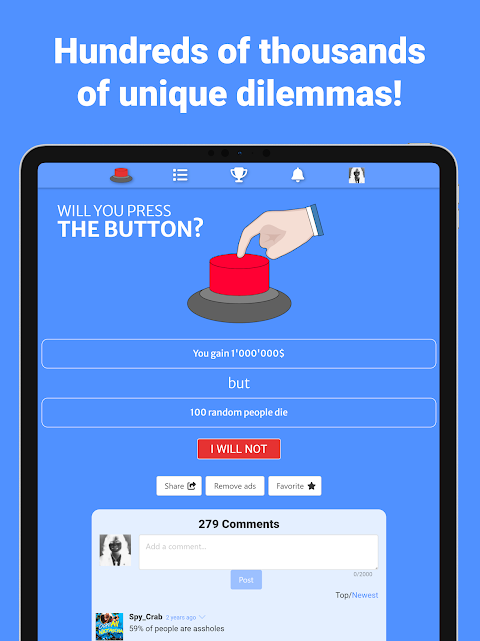 Will you press the button? para Android - Baixe o APK na Uptodown
