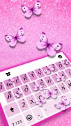 Pink Glitter Butterfly Keyboard Theme screenshot 2