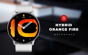 Hybrid Orange Fire Watch Face screenshot 3