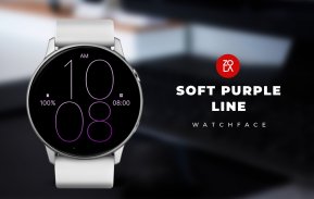 Soft Purple Line Watch Face screenshot 3