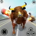 Angry Bull City Attack :Robot Shooting Game Free