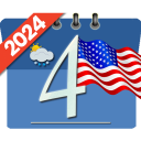 US Calendar 2017 with Holidays Icon