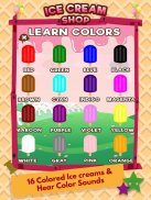Aprender Colores Helados Juegos - Ice Cream Shop screenshot 0