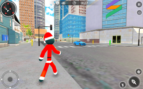 Santa Claus Stickman - Rope Hero Gangster Crime screenshot 3