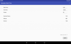Work Time Calculator screenshot 2
