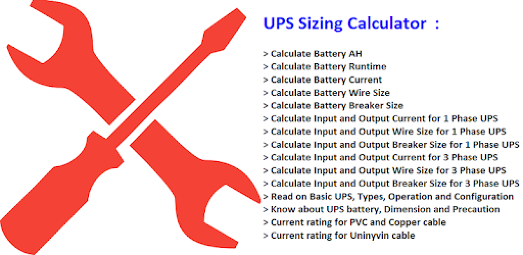chupar Generosidad Actriz UPS Inverter Battery Backup time Sizing Calculator - APK Download for  Android | Aptoide