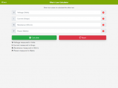 Ohms Law Calculator screenshot 0