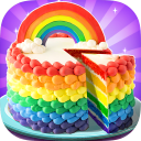 Bolo de unicórnio do arco-íris: jogos de cozinha Icon