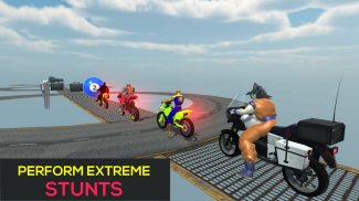 Superheroes Bike Stunt Racing screenshot 3