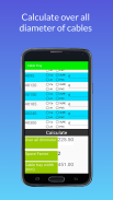 Cable trays size calculator screenshot 1