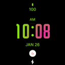 Green Pink Modern Watch Face Icon
