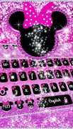 Cute Minny Pink Bowknot Keyboard Theme screenshot 4