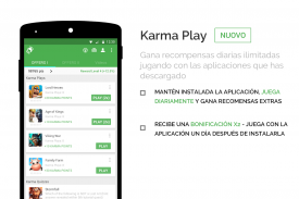 Recompensa appKarma y tarjetas screenshot 2