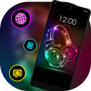 Neon light headphone theme for REDMI