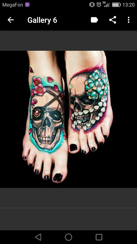 girly skull foot tattoos