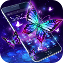 3D Фиолетовый бабочка тема Icon