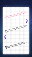 如何绘制火箭。 逐步绘画课程 screenshot 4