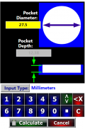 Circle Pocket CNC Milling Programming Calculator screenshot 1