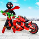 Stickman Moto Bike Hero: Crime City Superhero Game Icon