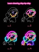 Learn To Draw Glow Princess screenshot 2