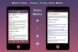 Maths Tables, Games, Maths Tricks, Vedic Maths screenshot 1