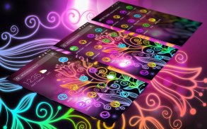 Beautiful neon colorful flowers theme & wallpaper screenshot 5