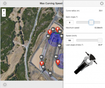 Max Curving Speed / Lean Angle Calculator screenshot 1