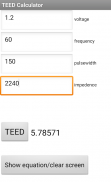 TEED score calculator screenshot 1