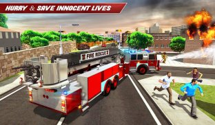 Fire Truck Driving Rescue 911 Fire Engine Games screenshot 14