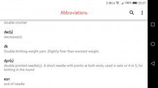 Knitting Abbreviations screenshot 0