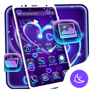 Purple romantic love APUS Launcher theme screenshot 2