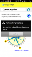 Simple GPS (position), compass screenshot 2