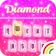 Pink Diamond Keyboard Theme - Emoji&Gif screenshot 5