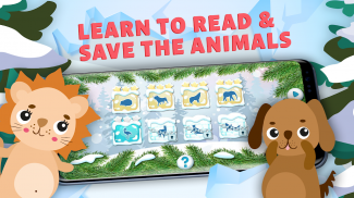 英语，学习阅读和拯救动物。 教育游戏 学习英语的ABC。 学前教育。 screenshot 0