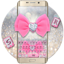 Pink Silver Luxury Bow Keyboard Theme