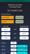 Marine Surveyor Calculator (Draft Survey) screenshot 1