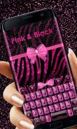 Pink-Black Bowknot GO Keyborad Theme screenshot 2