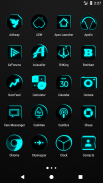 Flat Black and Cyan Icon Pack Free screenshot 17