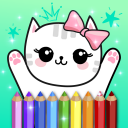 Coloring Pages Kids Games with Animation Effects Icon