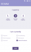 FEMM Health and Period Tracker screenshot 0