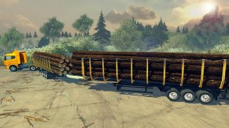 Long Trailer Truck Wood Cargo screenshot 1